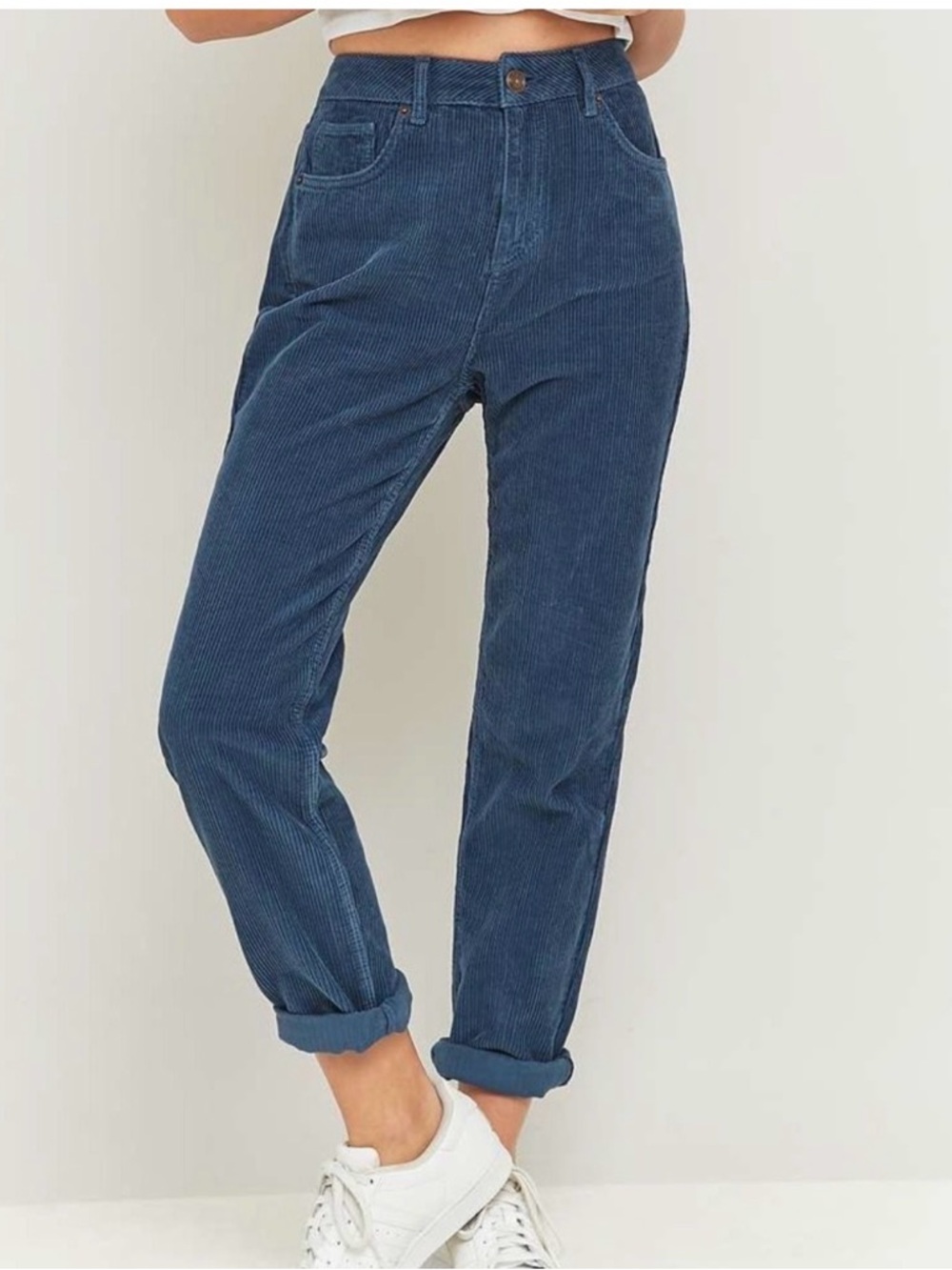 BDG Blue Corduroy Mom High Rise Jeans